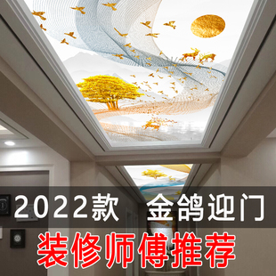 新品麋鹿线条亚克力透光板定制艺术玻璃吊顶走廊过道吊顶玻璃灯箱