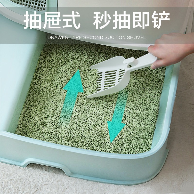 猫砂盆超大号走廊式防臭猫屎盆防外溅猫沙盆子全封闭抽屉式猫厕所