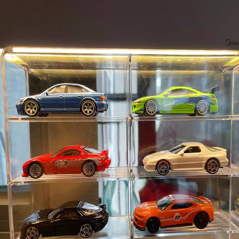 小汽车模型收纳架儿童玩具赛车亚克力置物架多层分隔透明展示柜子