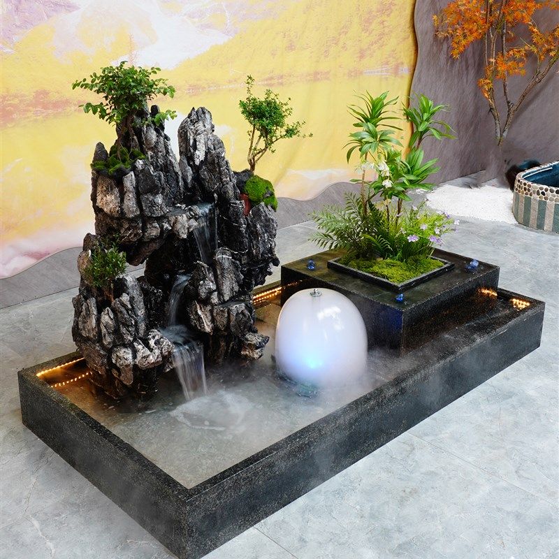 流水喷泉花园循环水系统景观庭院花槽鱼池瀑布景观喷泉,家居饰品,流水摆件,淘宝优惠券,粉丝福利购,淘宝优惠卷