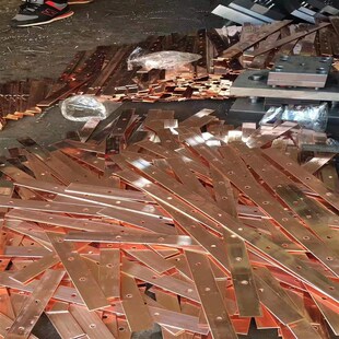 T2紫铜排定制防雷机房梯形接地汇流排机柜机柜铜排汇流接线排