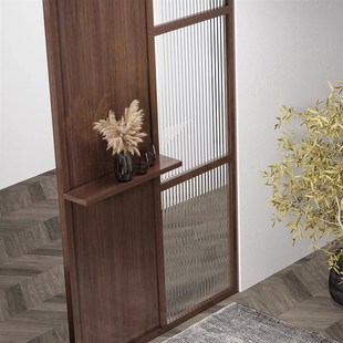 玄关实木屏风隔断客厅进门入户遮挡墙现代简约家用屏风隔断 新中式