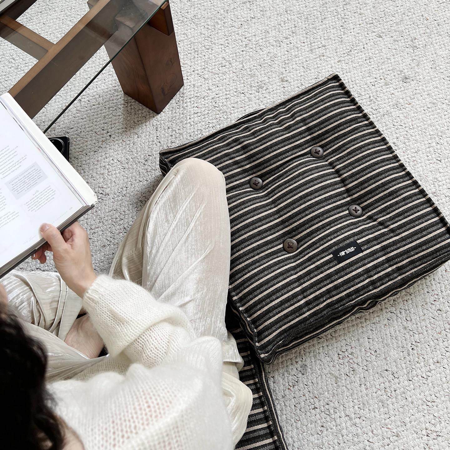 福笙老钱风中古条纹加厚坐垫可拆卸大蒲团飘窗垫腰靠椅垫,居家布艺,蒲团,淘宝优惠券,粉丝福利购,淘宝优惠卷