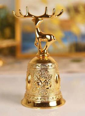 欧式金属酒吧台传菜手摇叫餐厅幼儿园上课铃铛麋鹿家居圣诞装饰品