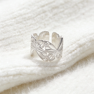 蝴蝶系列蝴蝶宽戒小众设计简约高级感戒指日常可戴轻奢个性指环女
