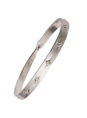 明星同款高级感手工拉丝雕刻满天星手镯女复古轻奢时尚百搭手环