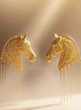 流苏战马耳钉独特个性复古时尚大气耳环女气质高级感设计精致耳饰