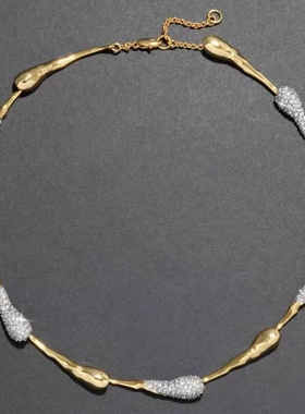 轻奢简约金色水滴形项链女朋克个性轻奢时尚高级感精致气质首饰