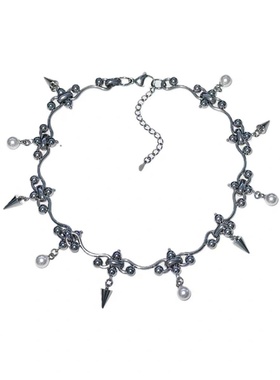 小众设计锆石珍珠项链个性独特精致百搭时尚尖锥吊坠锁骨链女款