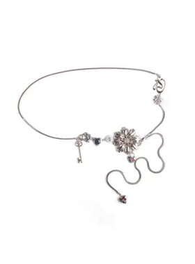 李兰迪同款多钻个性立体花朵灵动优雅百搭腰链项链女时尚气质新款