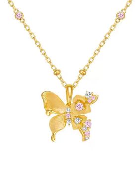 拉丝蝴蝶项链轻奢时尚百搭小众设计精致优雅独特气质高级感颈链女