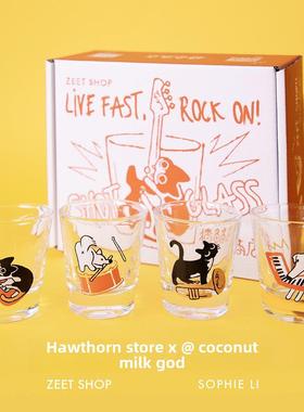 鲣鱼店椰奶神摇滚！原Shot Glass猫和小狗摇滚乐队套装礼物