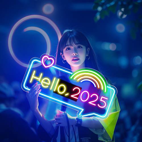 2025蛇年霓虹灯定制新年春节发光字LED灯公司企业团建元旦广告牌
