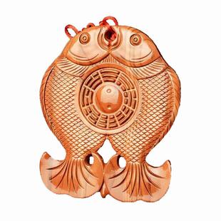 大门对窗户阳台前门对后门穿堂风双鱼八卦镜富贵鱼挂件门对门摆件