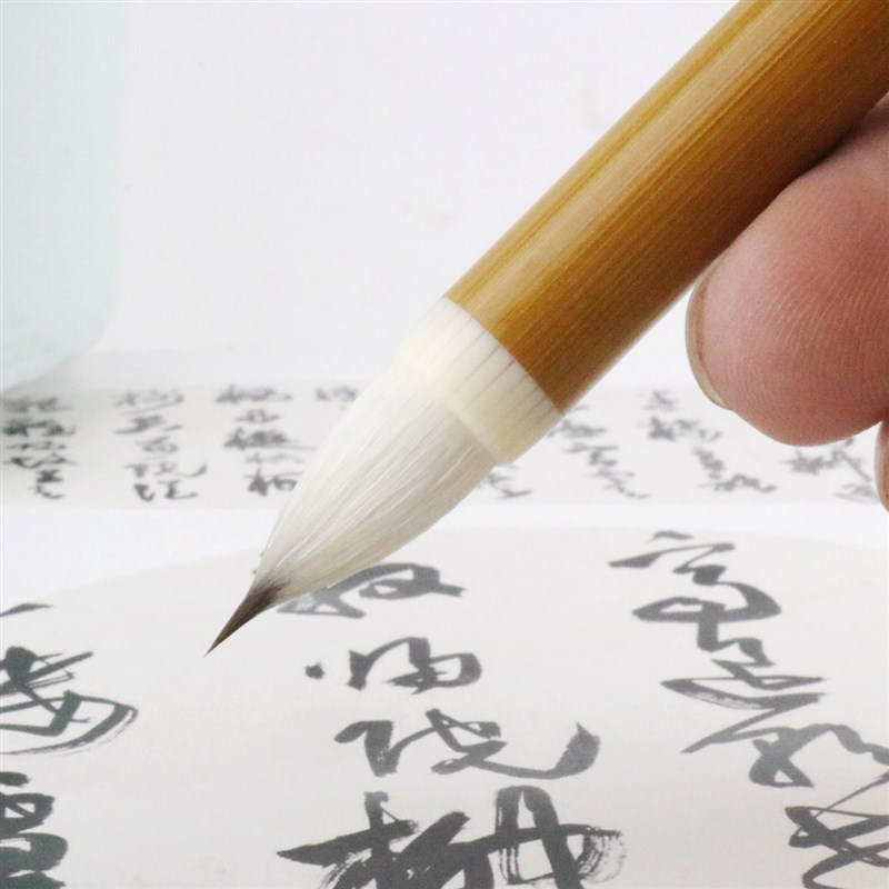 缠纸鸡距笔短锋兼毫小楷毛笔蒜头笔胖头笔 短峰狼毫抄经毛笔勾线