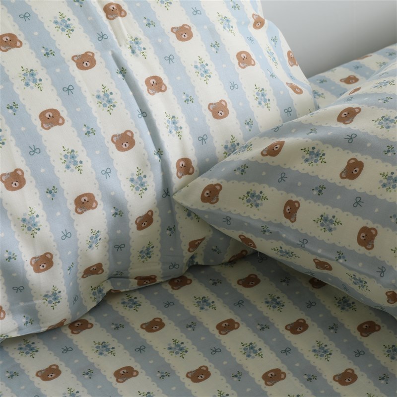 小花熊母婴级a类双层纱布枕头套单个儿童枕套一对装48cmx74cm