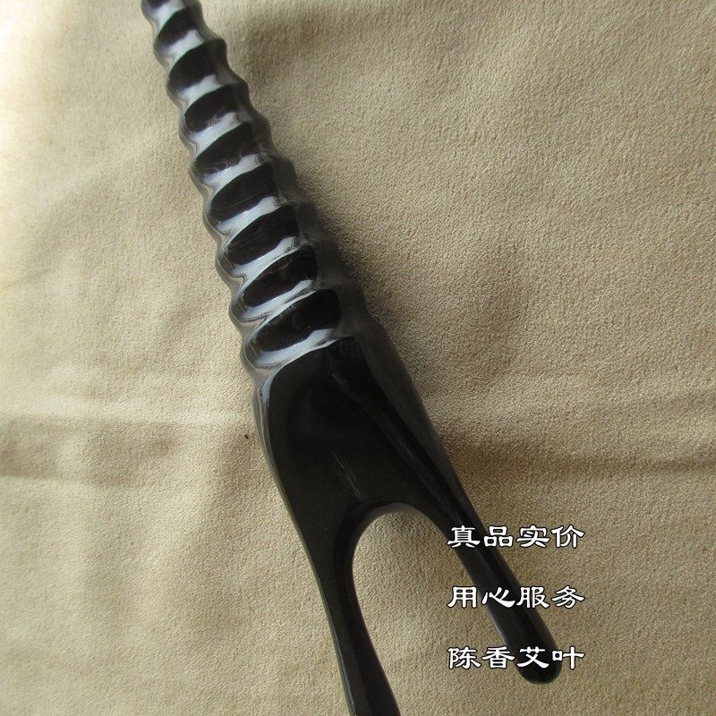 天然黑水牛角眼部拨筋棒美容板通用对眼点穴颈面部经络刮痧按摩棒