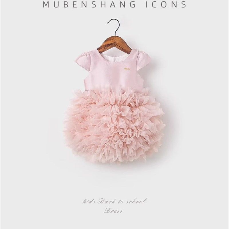 花童婚礼小女孩礼服儿童一周岁宝宝公主纱裙女童生日宴会高端洋派