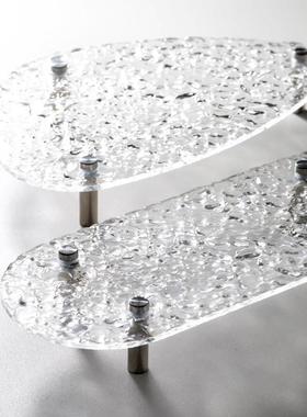 ins风托盘摆件客厅玄关钥匙收纳亚克力香薰香水化妆品摆台展示架