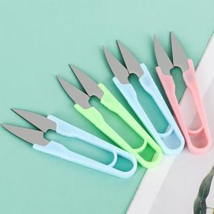 剪 塑料柄彩色纱剪SJ0厂剪家型剪弹簧十字U绣线头鱼线家用缝纫小