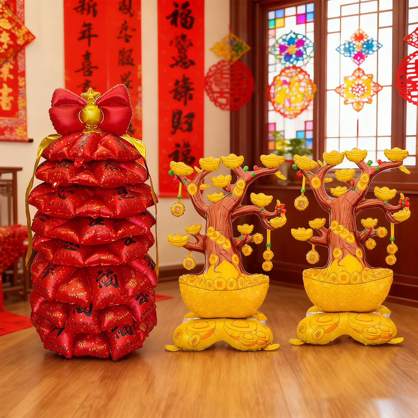 2026马年元旦新年气球财神发财树氛围幼儿园班级装饰布置年小礼品,节庆用品/礼品,气球,淘宝优惠券,粉丝福利购,淘宝优惠卷
