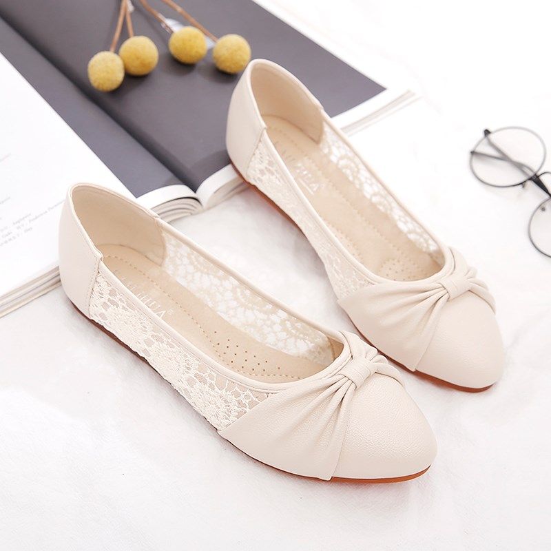 网纱单鞋女夏款浅口透气凉鞋新款豆豆鞋春夏季妈妈鞋子软底平底鞋,女鞋,浅口单鞋,淘宝优惠券,粉丝福利购,淘宝优惠卷