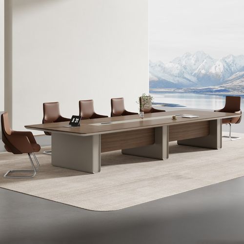 加厚会议桌长条桌椅组合简约现代长方形大型办公室家具洽谈培训桌