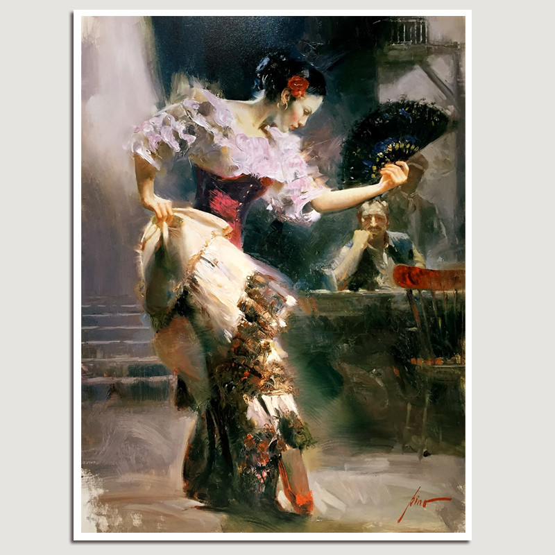 意大利画家德埃尼《舞》舞厅字画油画复制人物画美女画练功房挂画