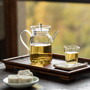 仿宋执壶加厚耐热玻璃小茶壶家用绿茶壶专用茶具办公室泡茶器 中式