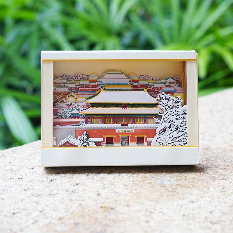 故宫紫禁城瑞雪3d立体纸雕便签纸网红建筑模型便利贴艺术文创优选