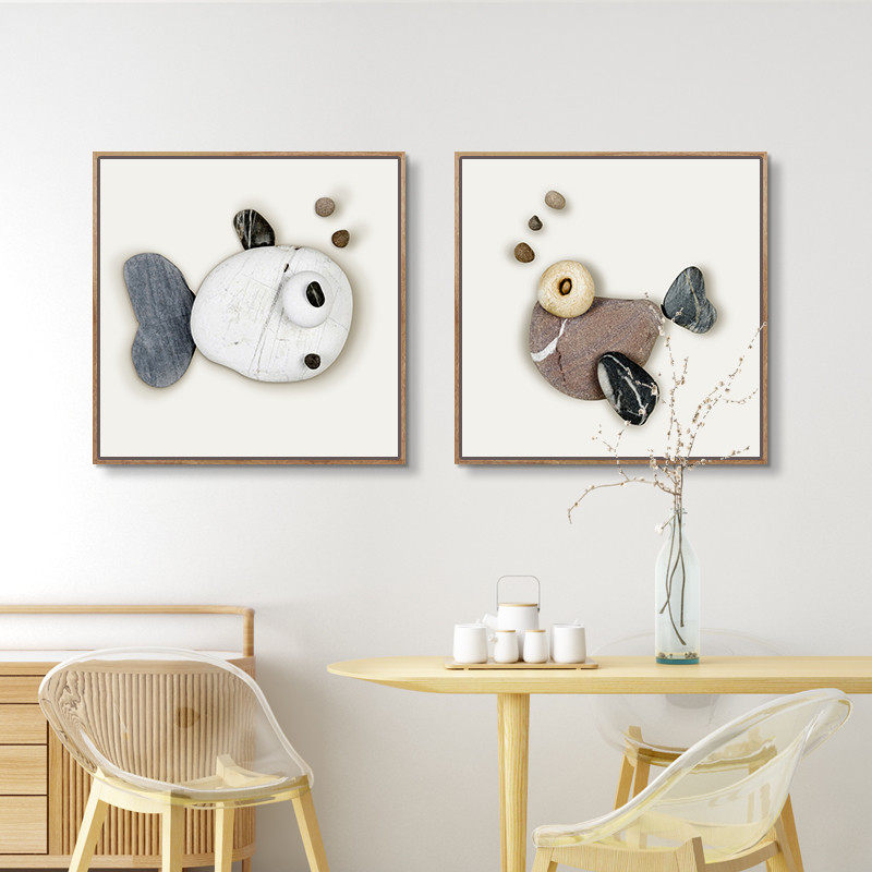 现代简约客厅装饰画餐厅背景墙壁画创意个性玄关过道卧室石头挂画