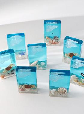 景区爆款真螃蟹海星树脂摆件海洋波浪造景意境书镇海边旅游纪念品