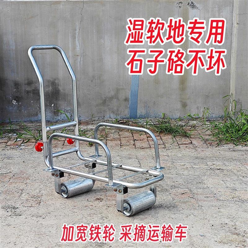 湿软菜地地面专用加宽铁轮手推车工具车大棚泥果园蔬菜瓜果采厂家