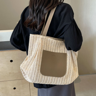 沙滩编织包大学生托 新品 夏季 ins大容量草编包包女士2025新款 时尚