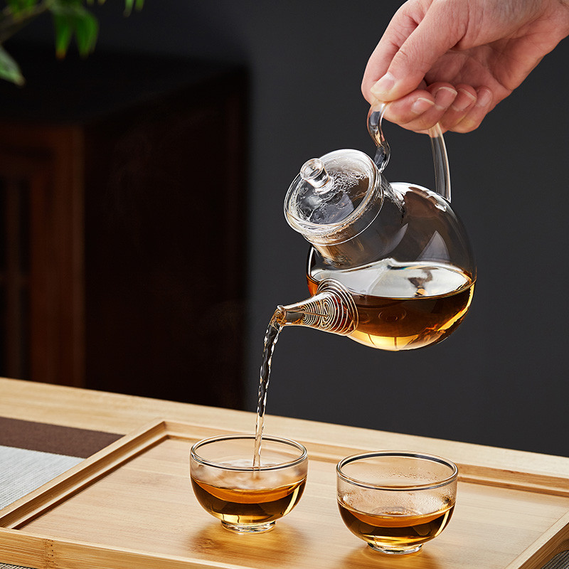 功夫小茶壶高硼硅玻璃耐高温茶水分离过滤泡茶壶单人功夫茶具套装