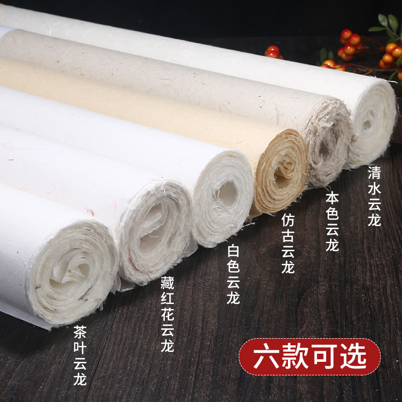 徽韵天宣阁纯手工云龙宣纸四尺六尺八尺云龙皮纸仿古半生熟清水云