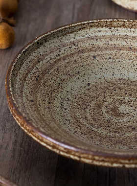 SHANGHE粗陶复古碗碟套装家用碗盘组合创意米饭碗盘子菜盘餐盘