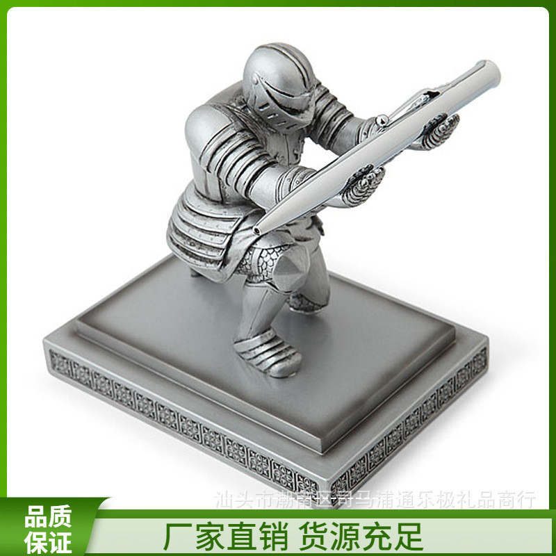 ?PenHolder执行官骑士笔座士兵盔甲英雄笔架展示架文具笔