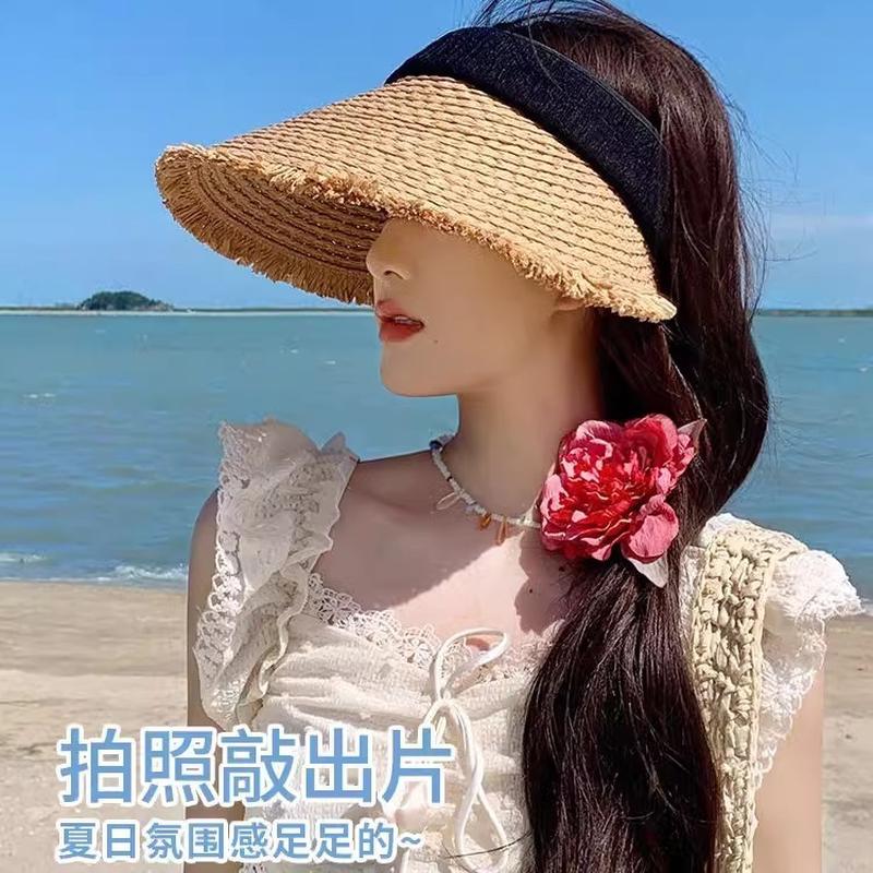 子百搭草编草帽女士防紫外线凉帽夏季女款2025新款防晒太阳帽厂家