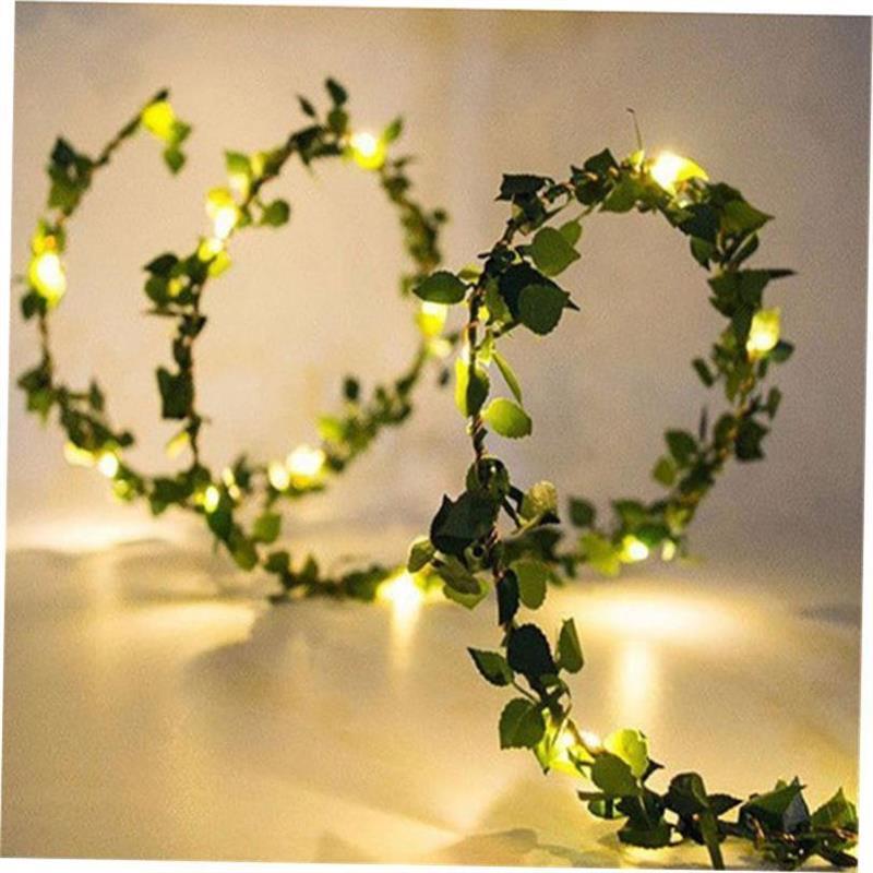 Flower Green Leaf String Lights Artificial Vine Fairy Light1