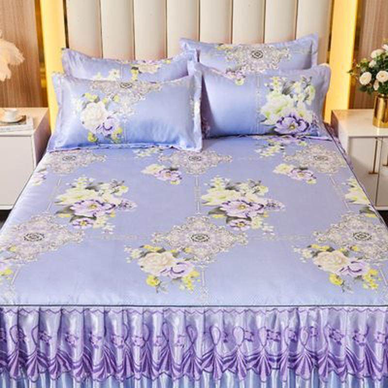 冰丝凉席三件套夏天席子可水洗折叠夏季2023床裙款空调宿舍单双人,床上用品,冰丝席,淘宝优惠券,粉丝福利购,淘宝优惠卷