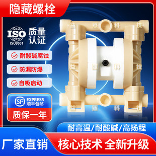 PVDF四氟耐腐蚀酸碱特氟龙气动隔膜泵PP工程全塑化工污自吸水泵