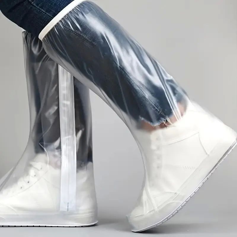 1 Pair High Top Unisex Shoe ver PVC Reusable Rain Boot vers