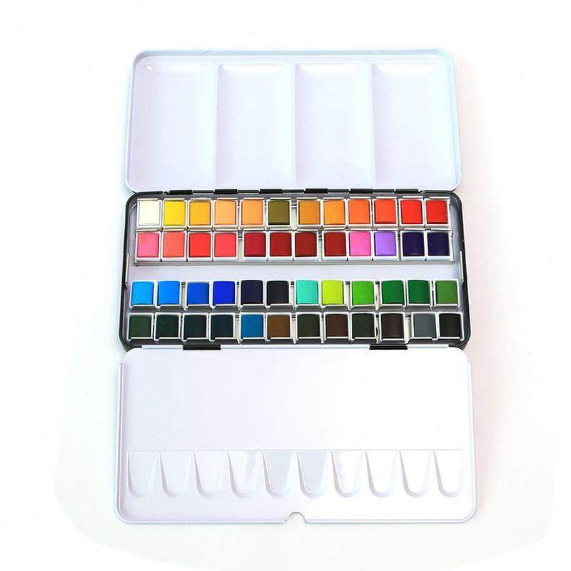 厂直供48色固体水粉套装铁盒装 儿童绘画水彩颜料套装,文具电教/文化用品/商务用品,水彩颜料,淘宝优惠券,粉丝福利购,淘宝优惠卷