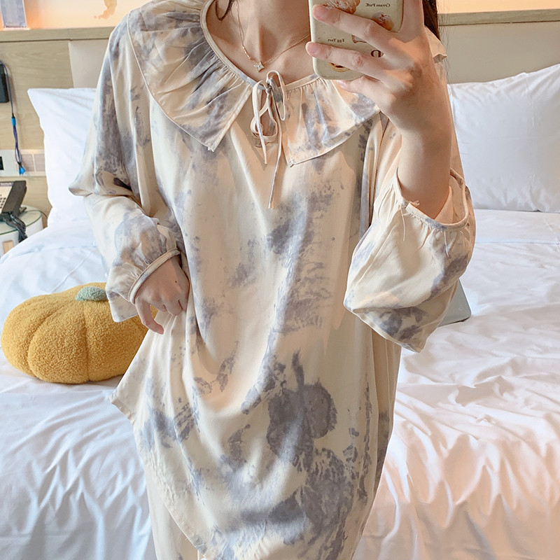 新品新款棉绸睡衣女春夏季家居服套装女宽松绵绸高级感人造棉大码