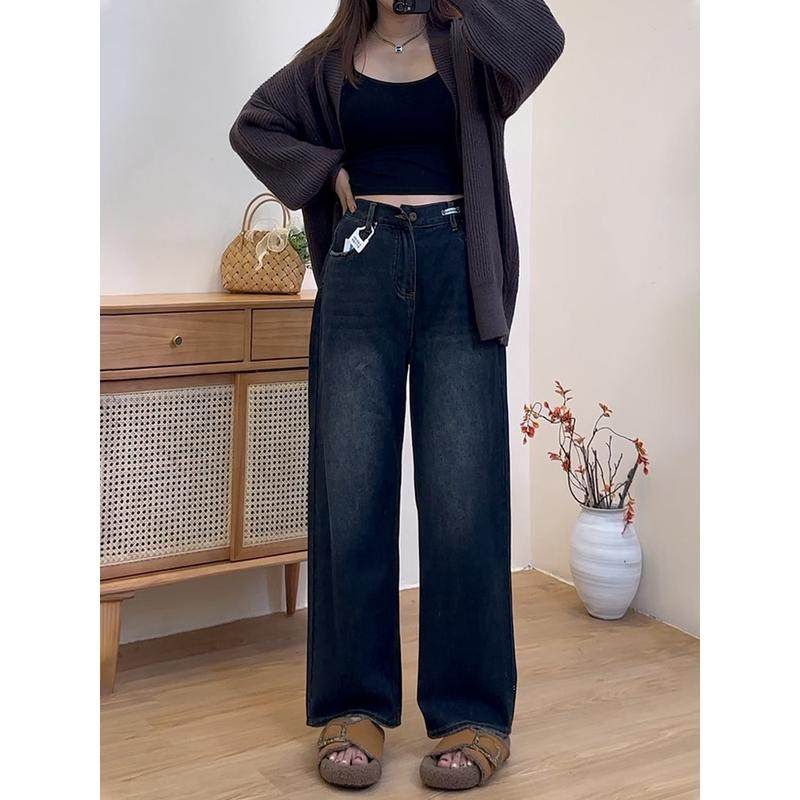 阔腿拖地女2023年秋季大码胖妹妹宽松垂感百搭直筒长裤,女装/女士精品,大码裤装,淘宝优惠券,粉丝福利购,淘宝优惠卷