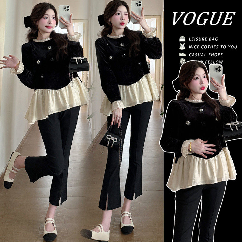 孕妇装春装拼色长袖春季托腹裤2025新款孕妇套装春秋两件套春,孕妇装/孕产妇用品/营养,套装,淘宝优惠券,粉丝福利购,淘宝优惠卷