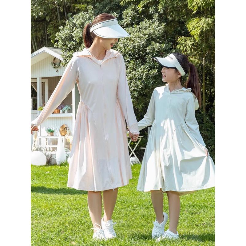 儿童防晒衣长款防晒裙2025夏季新款冰丝凉感防紫外线防晒服外套
