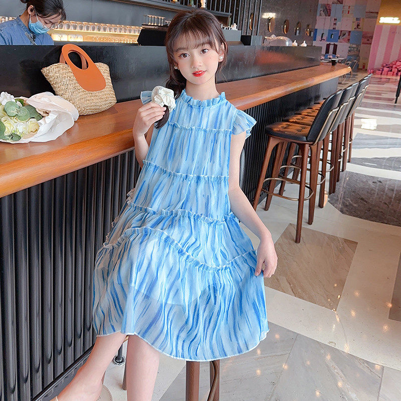 小清新扎染雪纺大童夏季时尚气质宽松休闲小飞袖,童装/婴儿装/亲子装,连衣裙,淘宝优惠券,粉丝福利购,淘宝优惠卷