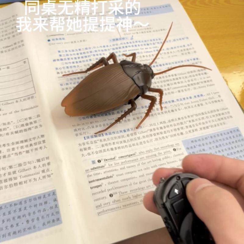 抖音遥控蟑螂玩具道具仿真电动小虫子假昆虫创意礼物小强恶搞厂家